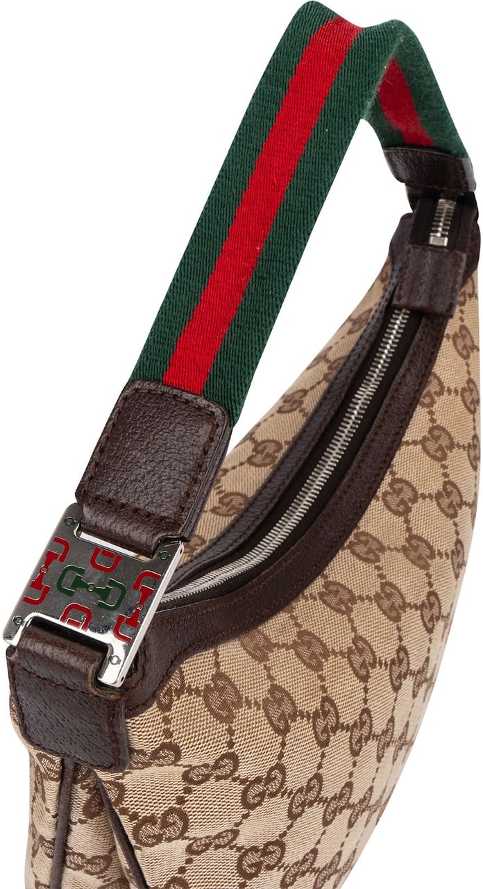 Gucci Gucci Monogram GG Web Stripe Multi Small Shoulder Bag Beige