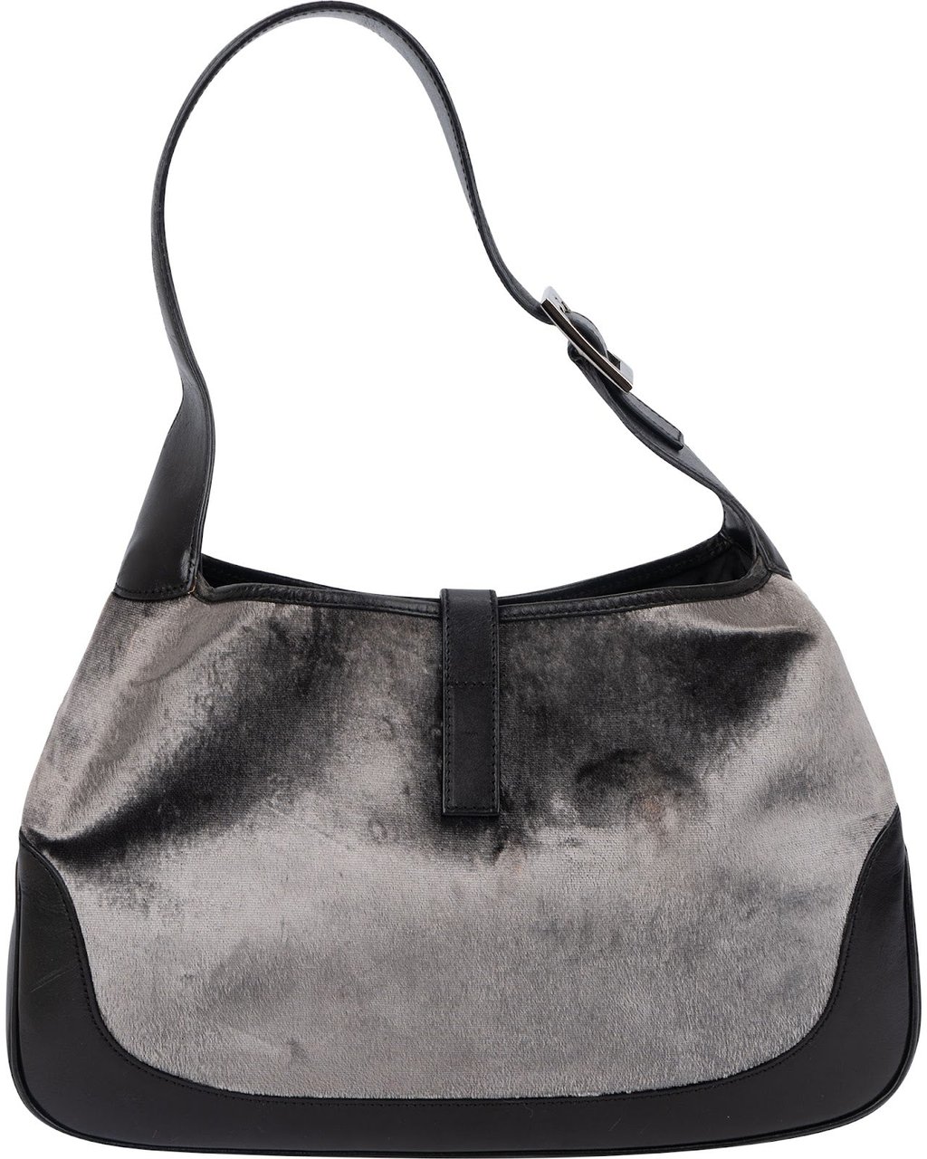 Gucci Velvet Jackie Shoulder Bag Donkergrijs