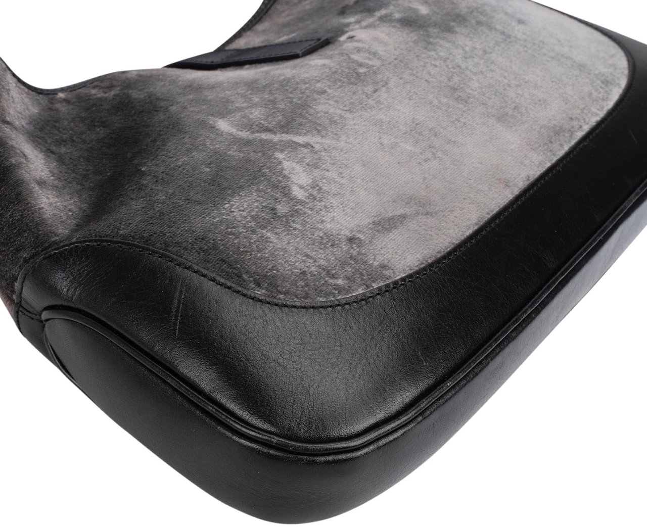 Gucci Velvet Jackie Shoulder Bag Donkergrijs
