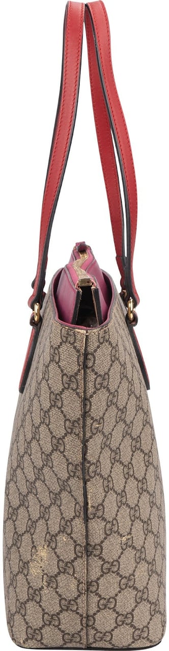 Gucci Gucci Monogram GG Supreme Linea A Shopper Handbag Rood