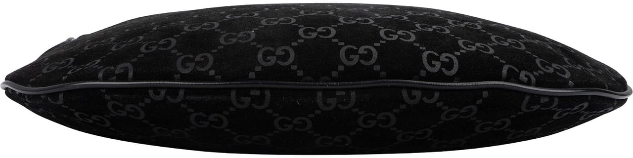Gucci Gucci Monogram Suede GG Hobo Shoulder Bag Zwart