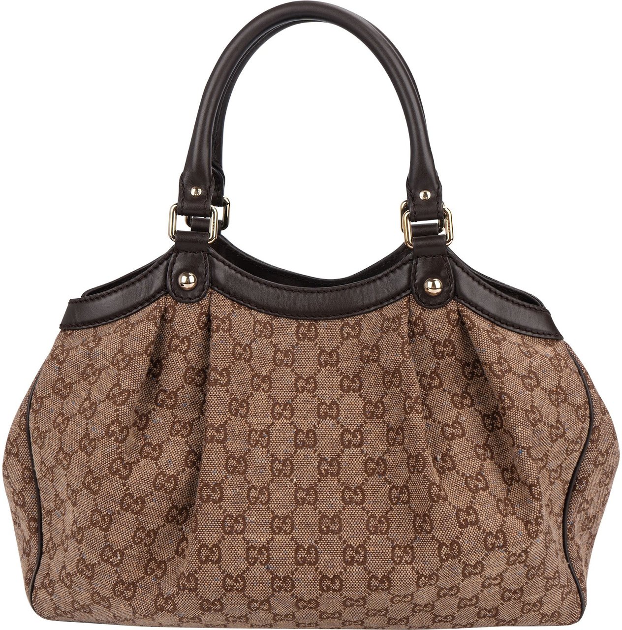 Gucci Gucci Monogram GG Cotton Sukey Hobo Handbag Bruin