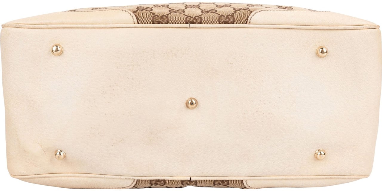 Gucci Gucci Monogram GG Diana Bamboo Boston Handbag Beige