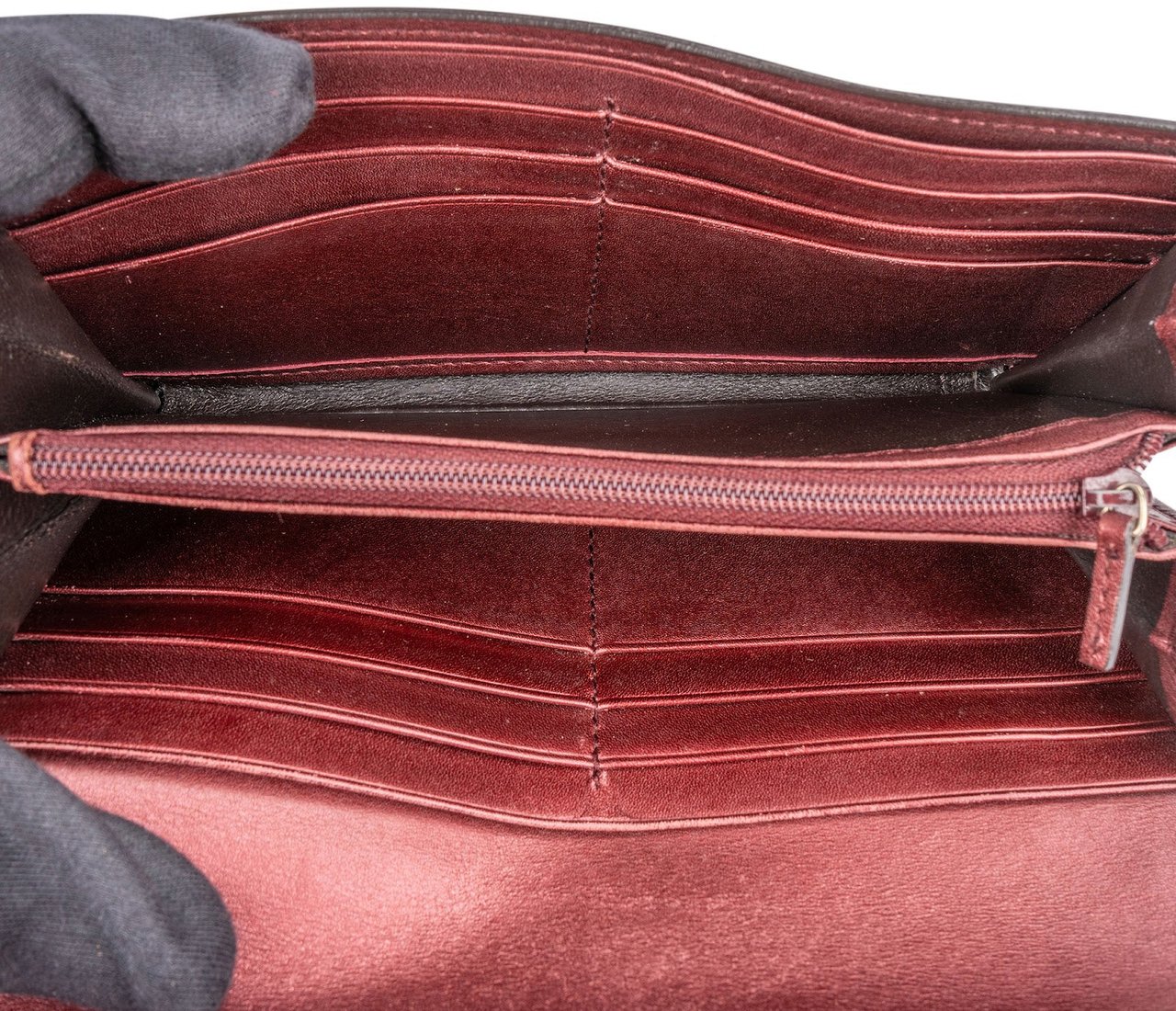 Gucci Gucci Patent Leather Guccissima Lovely Heart Continental Wallet Maroon