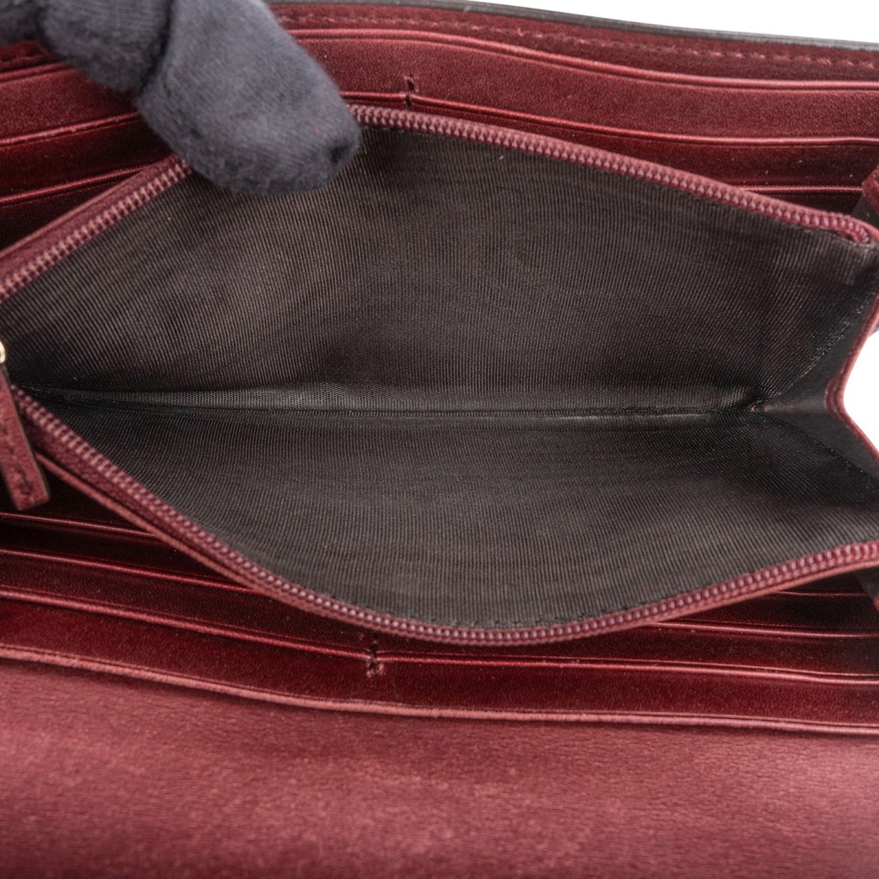 Gucci Gucci Patent Leather Guccissima Lovely Heart Continental Wallet Maroon