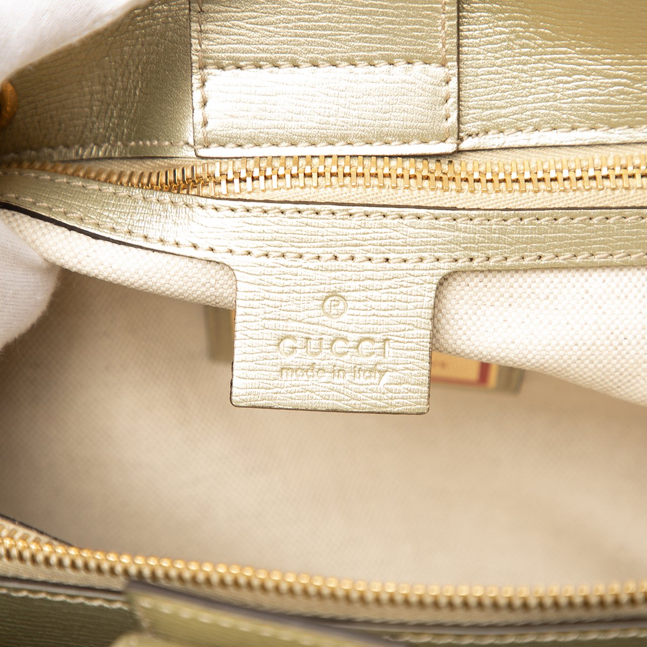 Gucci Medium Calfskin Blooms Bamboo Shopper Satchel Grijs