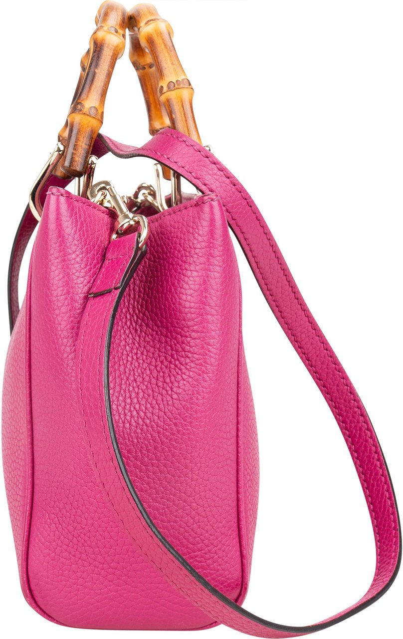 Gucci Gucci Pink Leather Mini Bamboo Handbag Roze