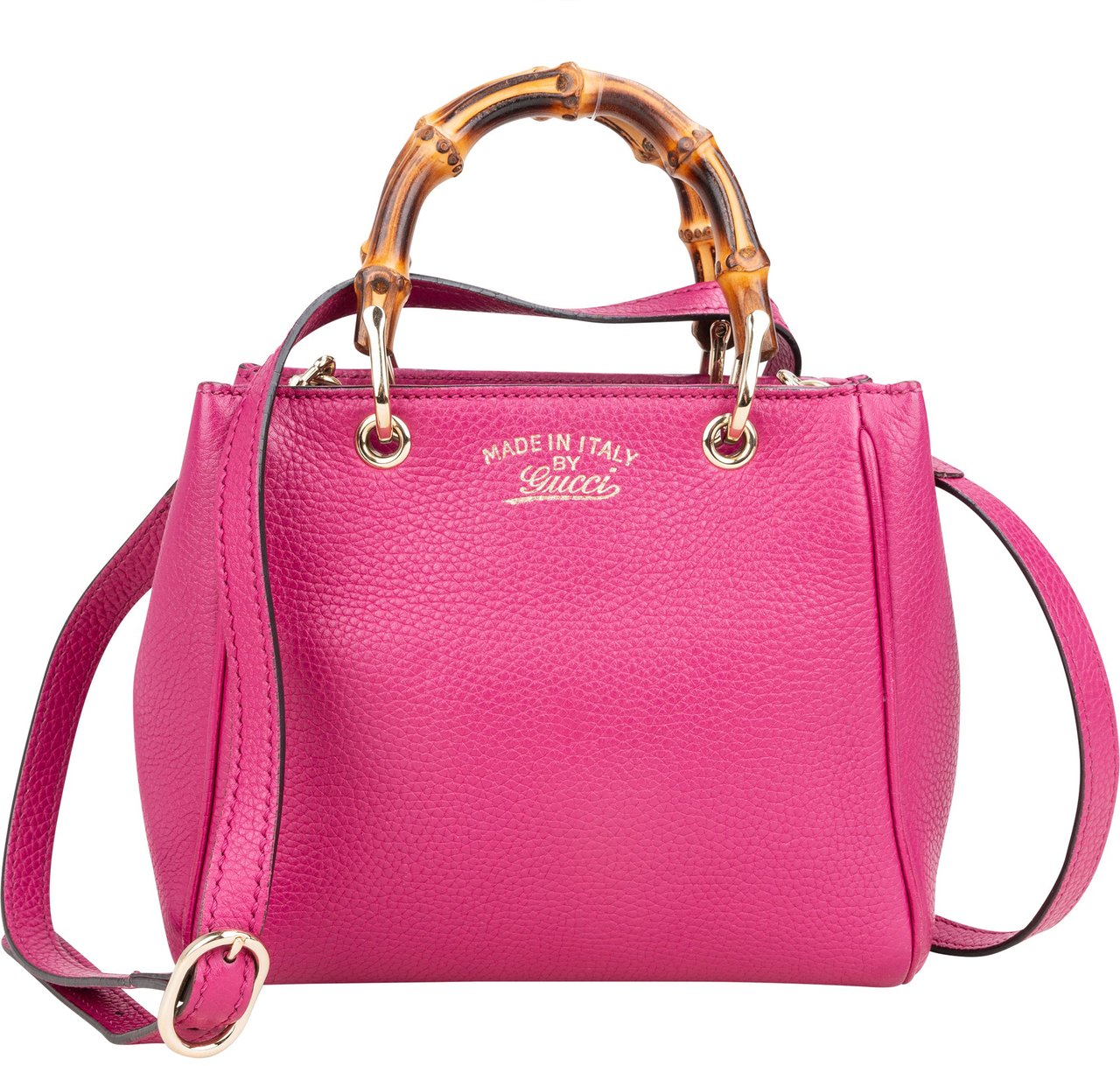Gucci Gucci Pink Leather Mini Bamboo Handbag Roze
