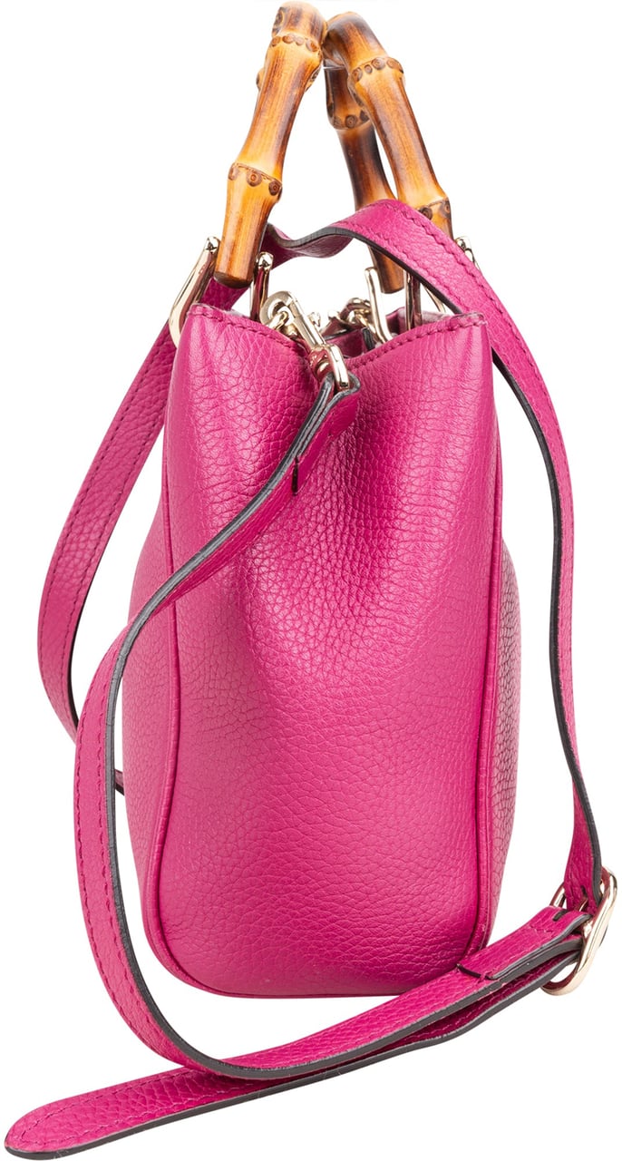 Gucci Gucci Pink Leather Mini Bamboo Handbag Roze