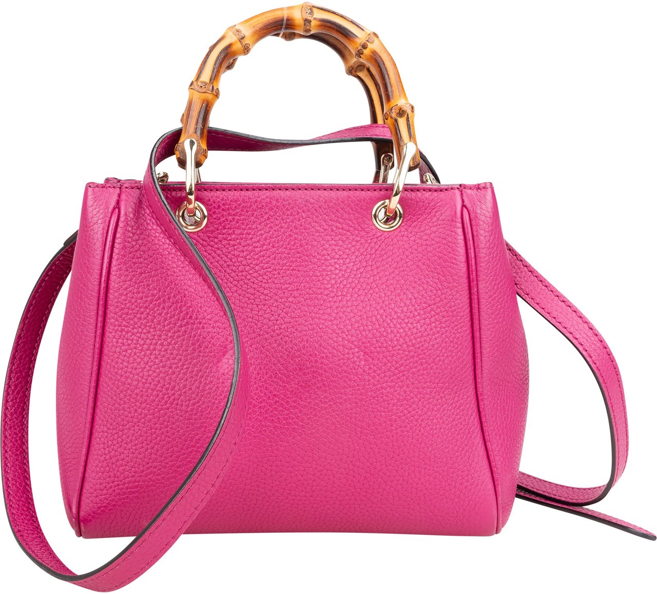 Gucci Gucci Pink Leather Mini Bamboo Handbag Roze