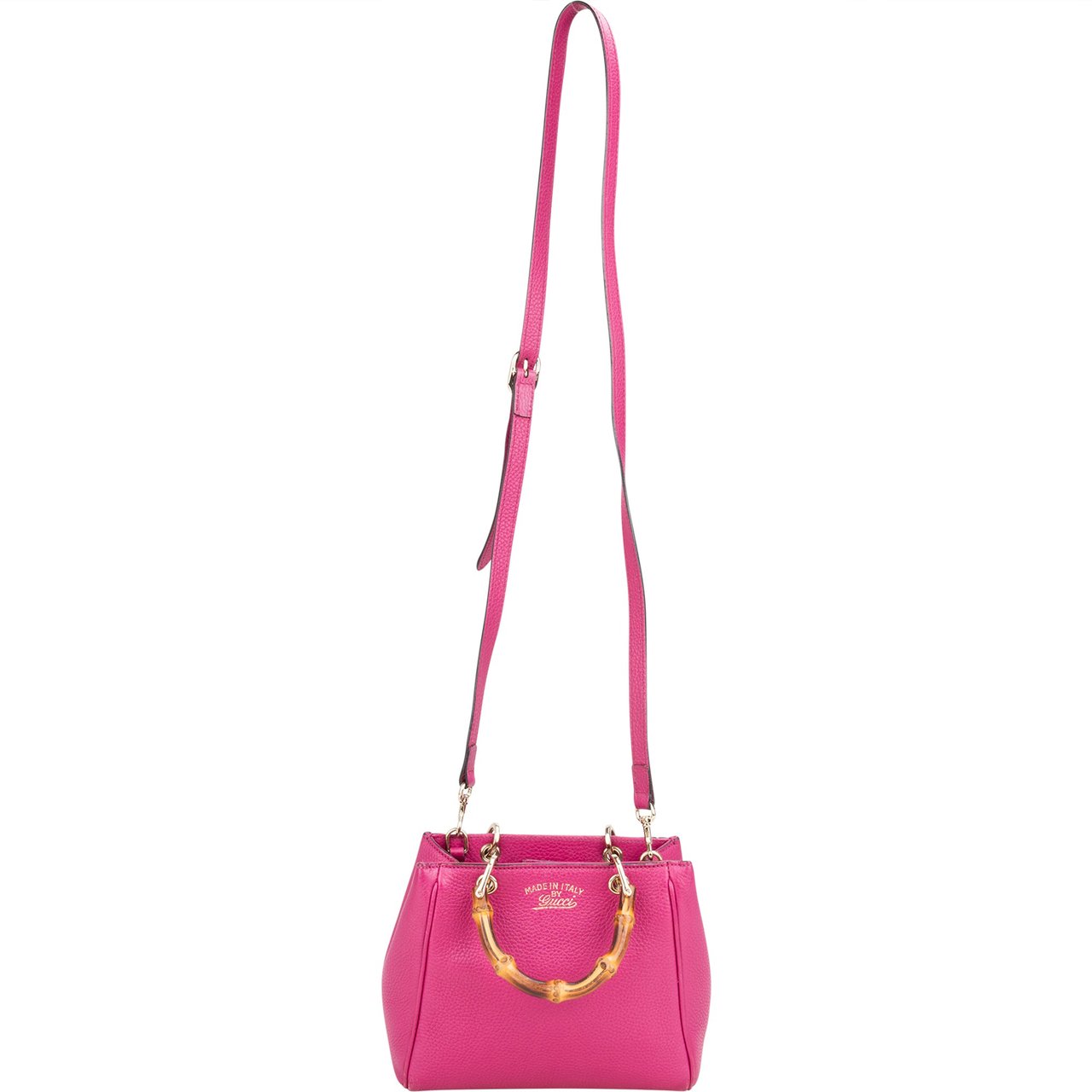 Gucci Gucci Pink Leather Mini Bamboo Handbag Roze