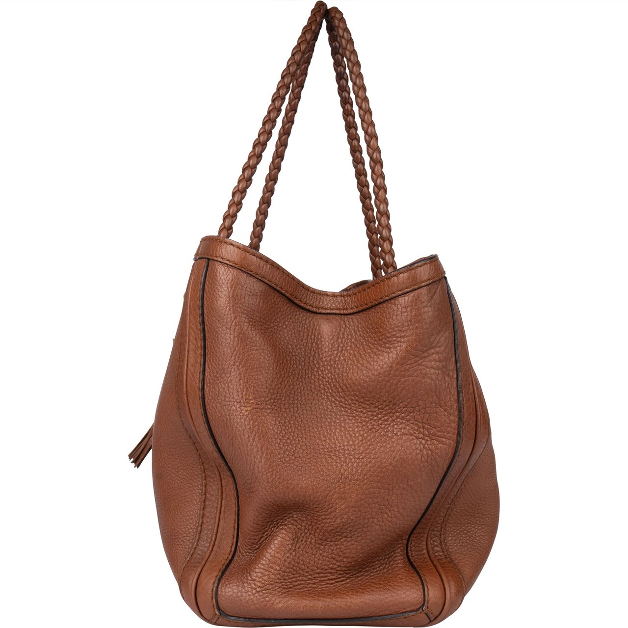 Gucci Gucci Brown Leather Bamboo Shoulder Bag Bruin