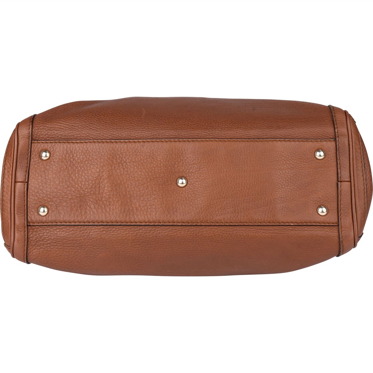 Gucci Gucci Brown Leather Bamboo Shoulder Bag Bruin