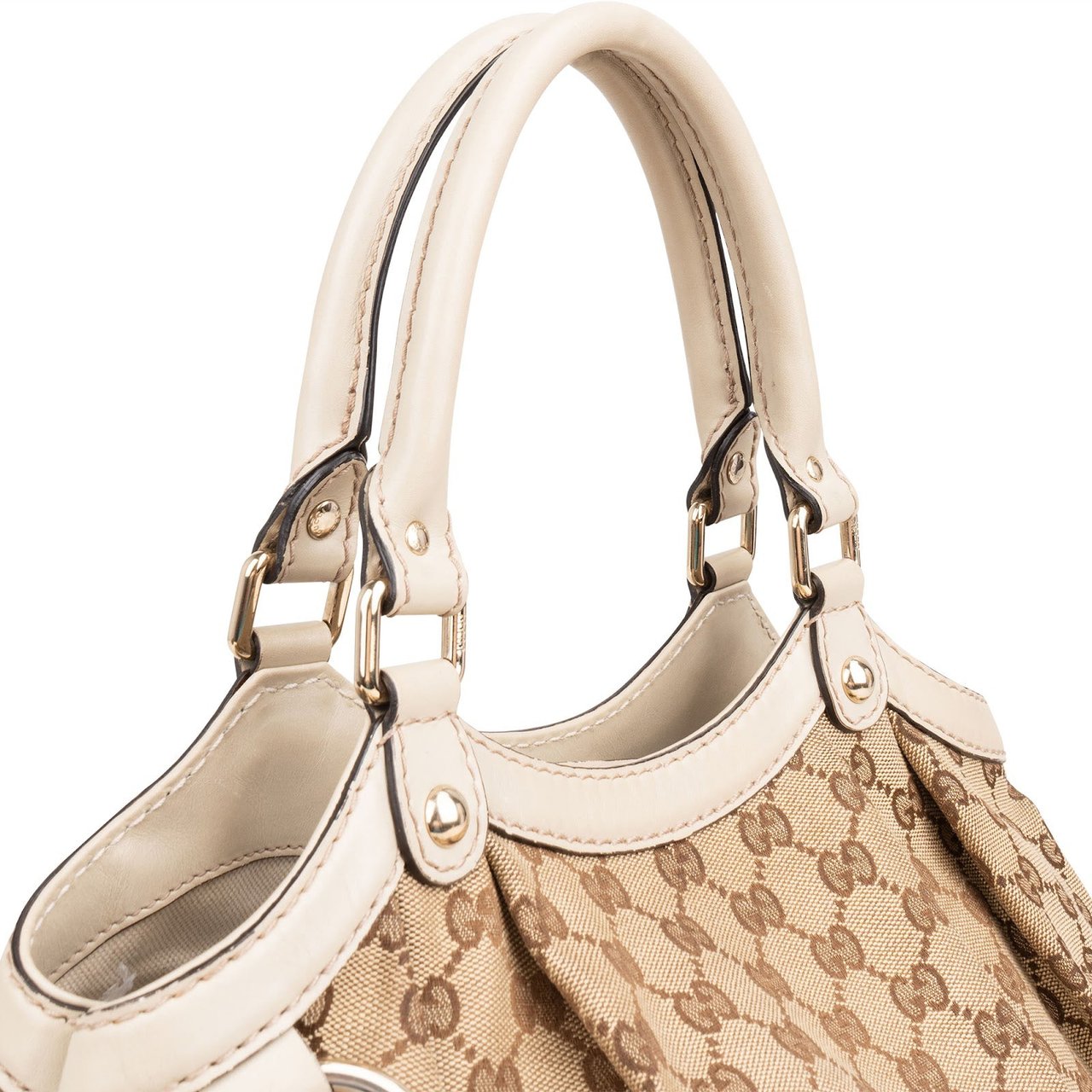 Gucci Monogram GG Canvas Sukey Handbag Beige
