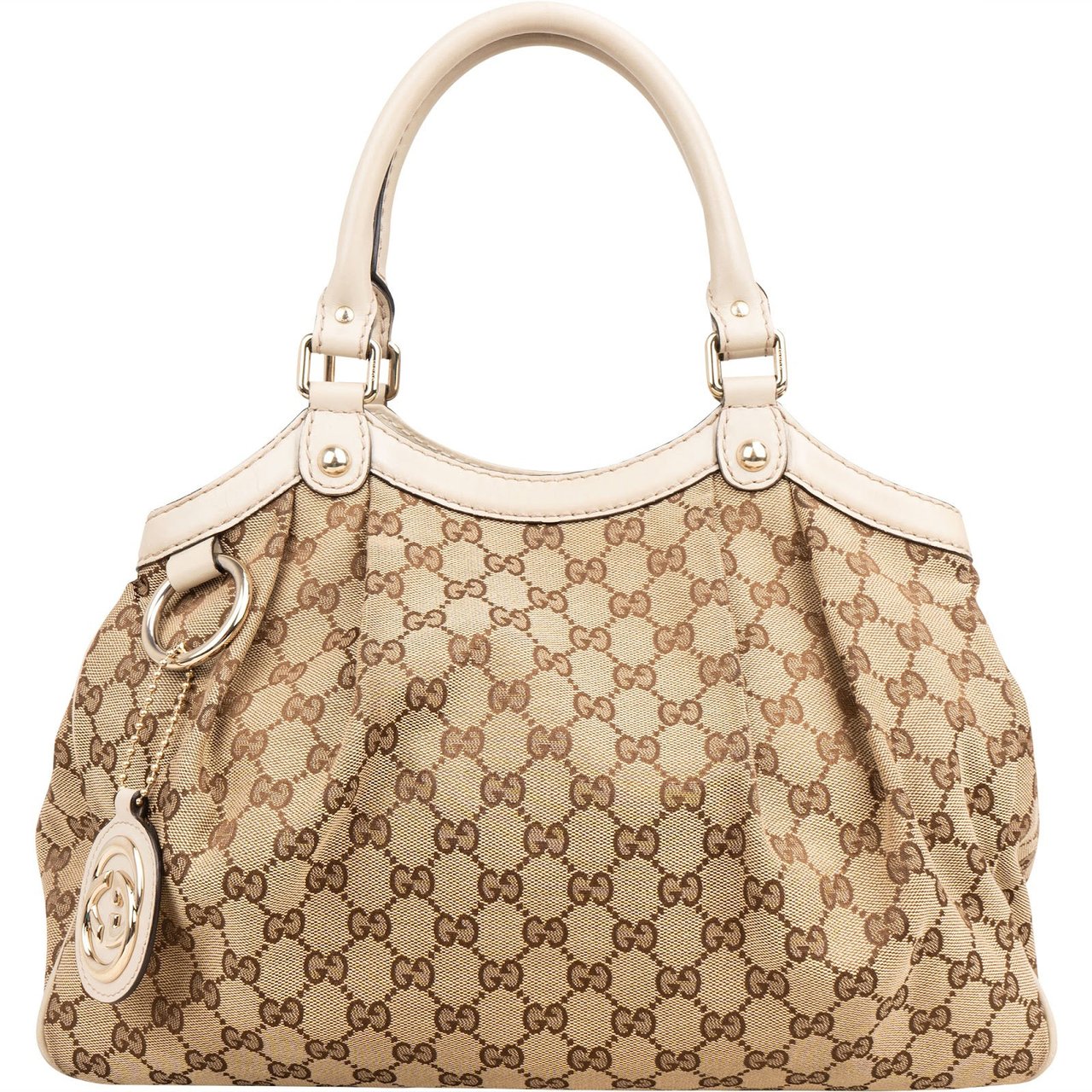 Gucci Monogram GG Canvas Sukey Handbag Beige
