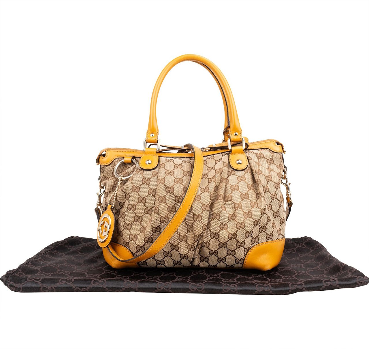 Gucci Monogram GG Canvas Sukey Handbag Beige