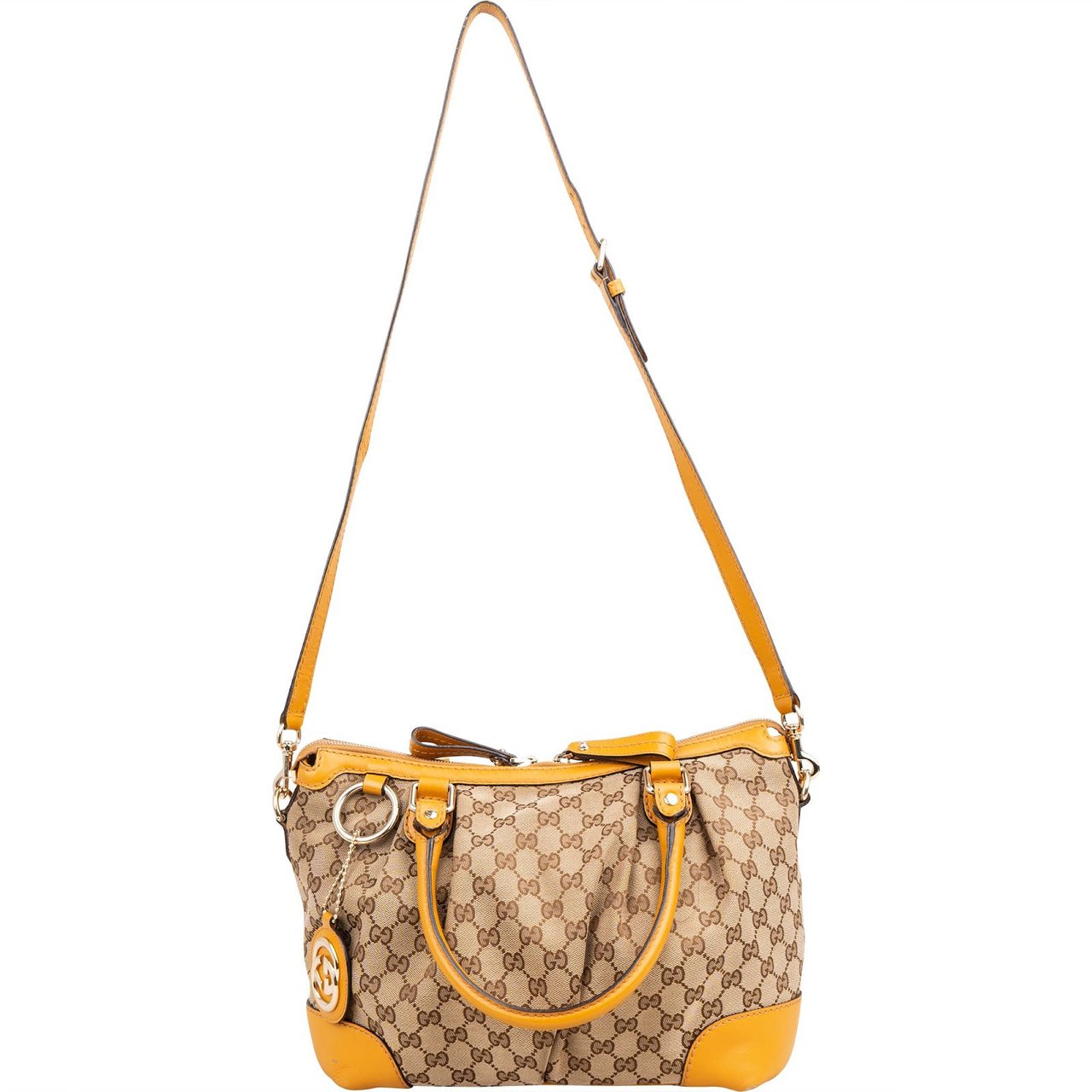 Gucci Monogram GG Canvas Sukey Handbag Beige