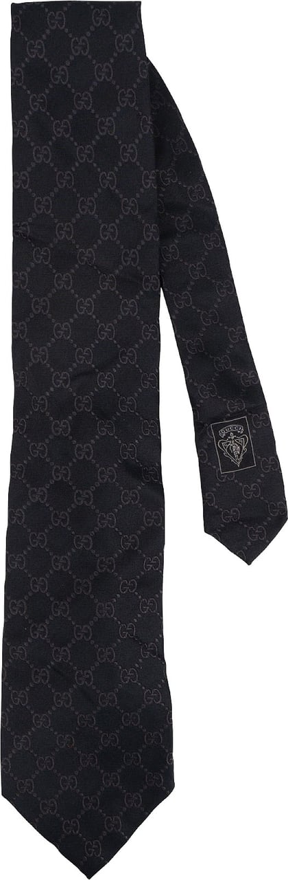 Gucci Monogram GG Pattern Silk Tie Krawatte Zwart