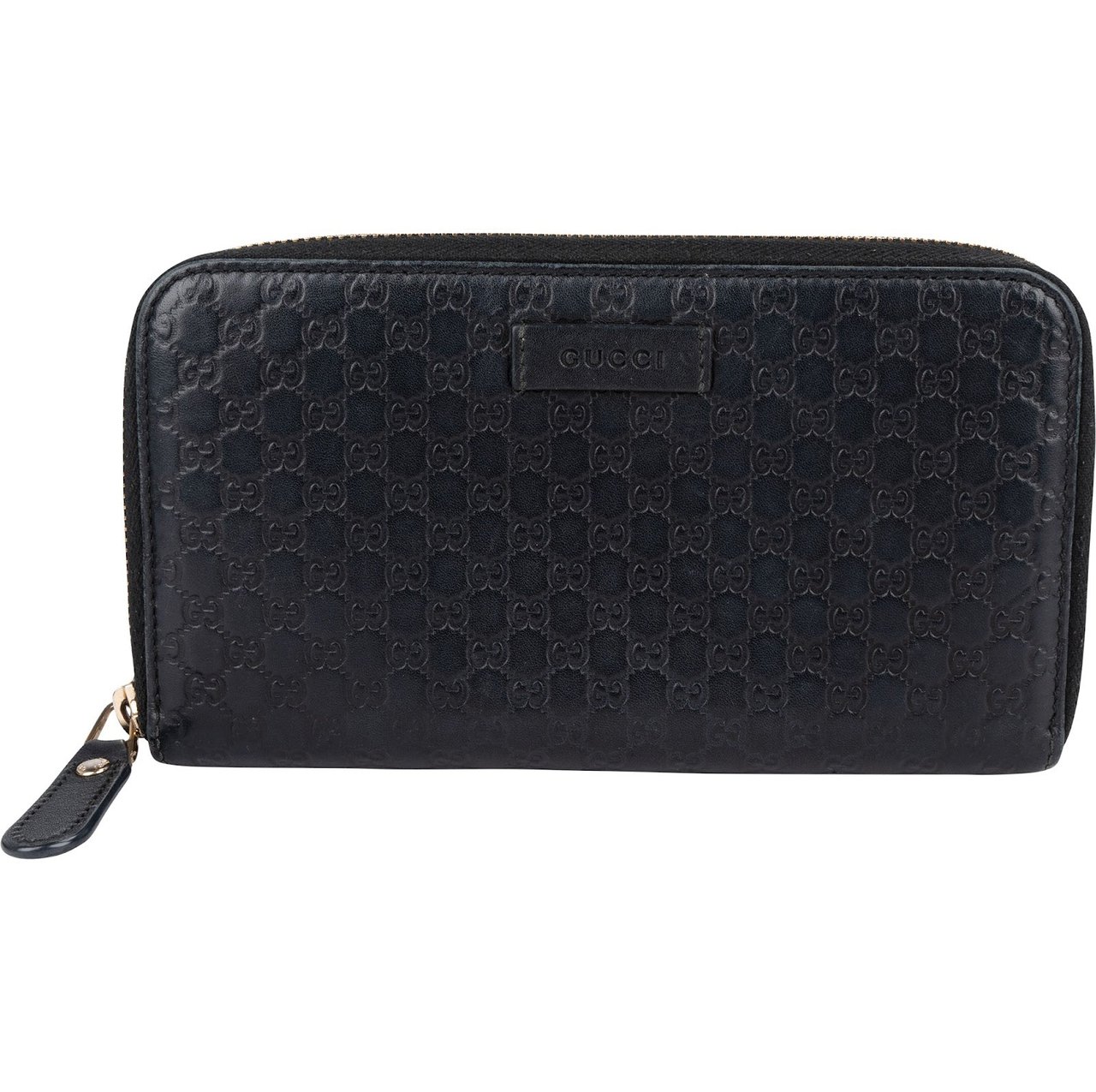 Gucci Gucci Microguccissima Leather Zip Around Wallet Zwart