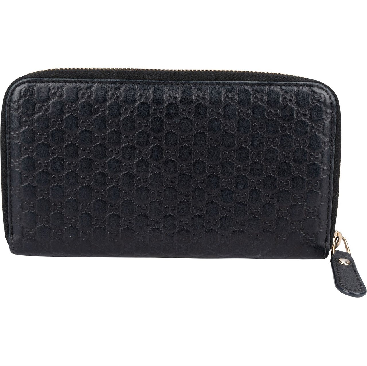 Gucci Gucci Microguccissima Leather Zip Around Wallet Zwart