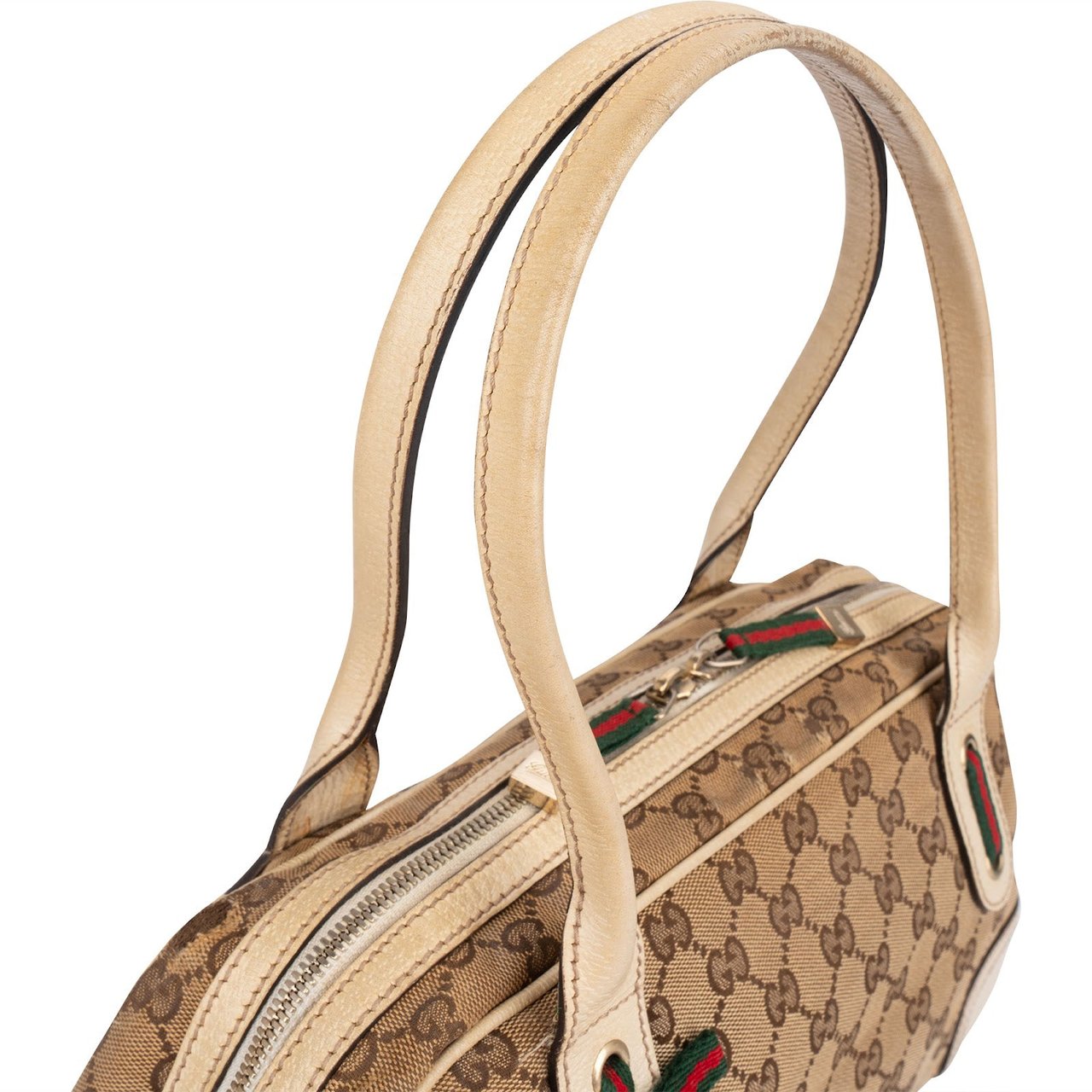 Gucci Monogram GG Princy East West Boston Shoulder Bag Beige