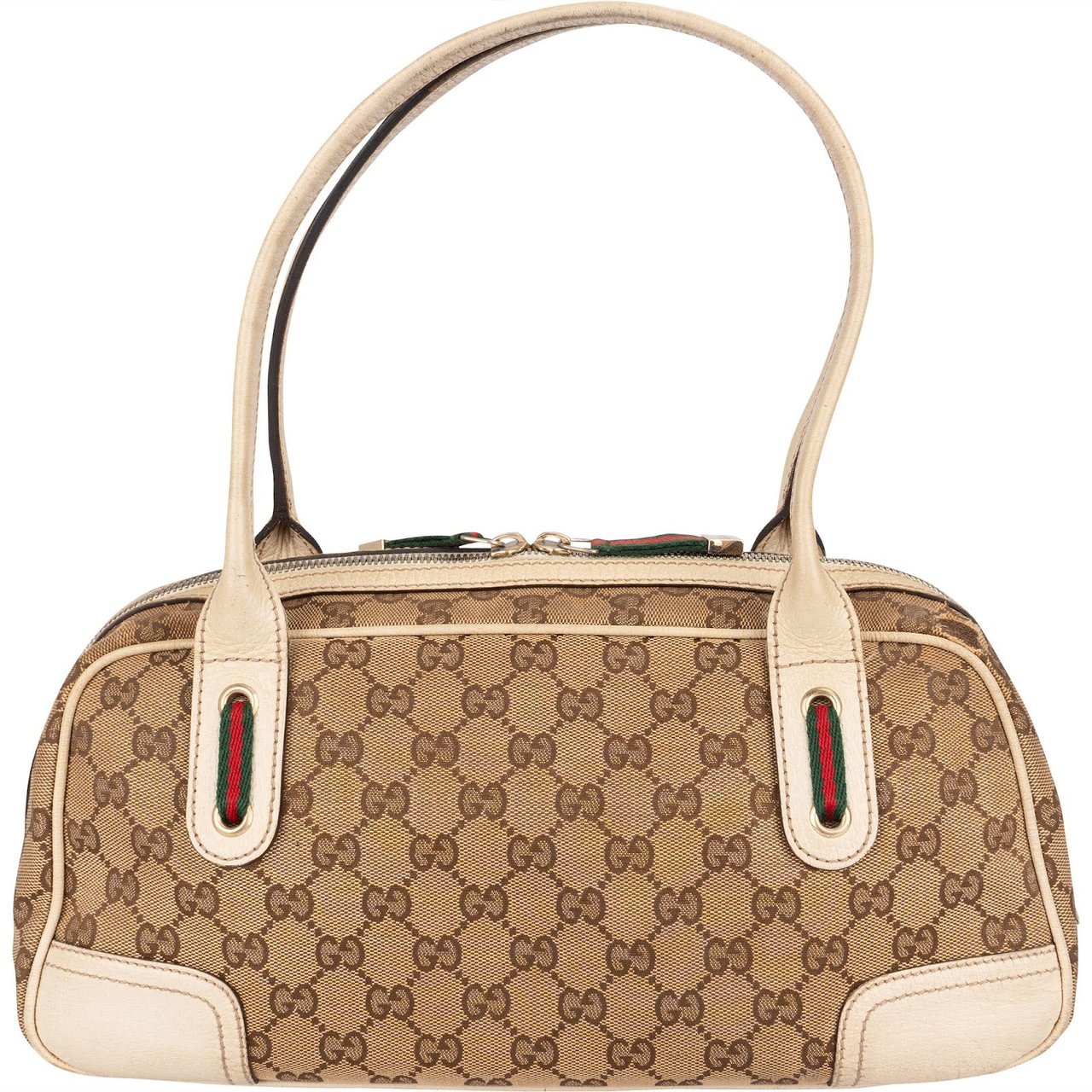 Gucci Monogram GG Princy East West Boston Shoulder Bag Beige