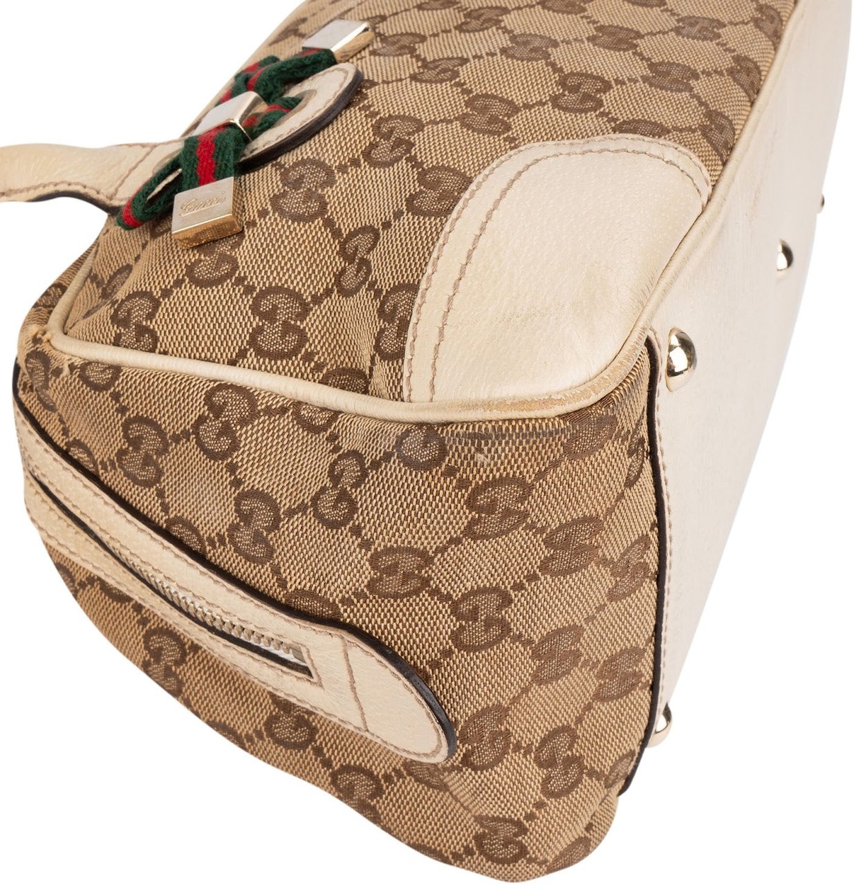 Gucci Monogram GG Princy East West Boston Shoulder Bag Beige