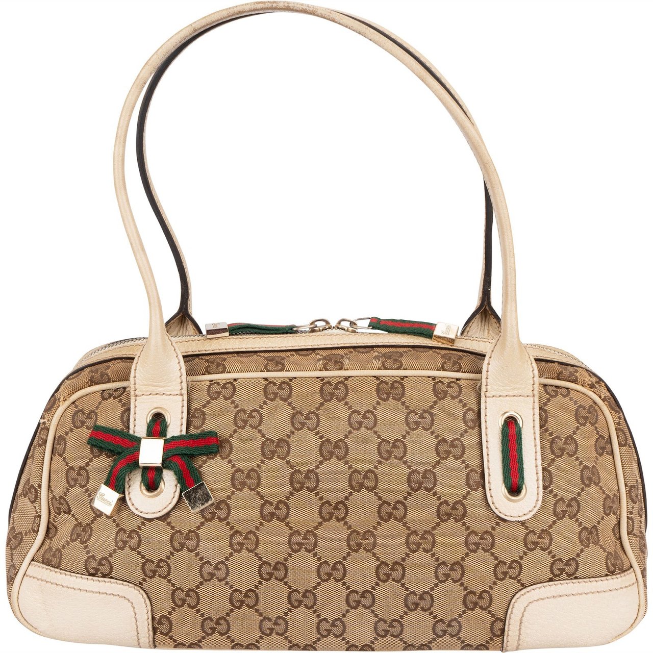 Gucci Monogram GG Princy East West Boston Shoulder Bag Beige