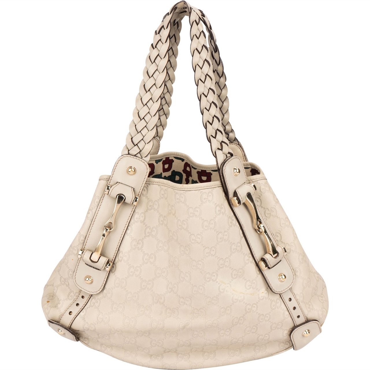 Gucci Guccissima Leather GG Pelham Horsebit Braided Handle Handbag Divers
