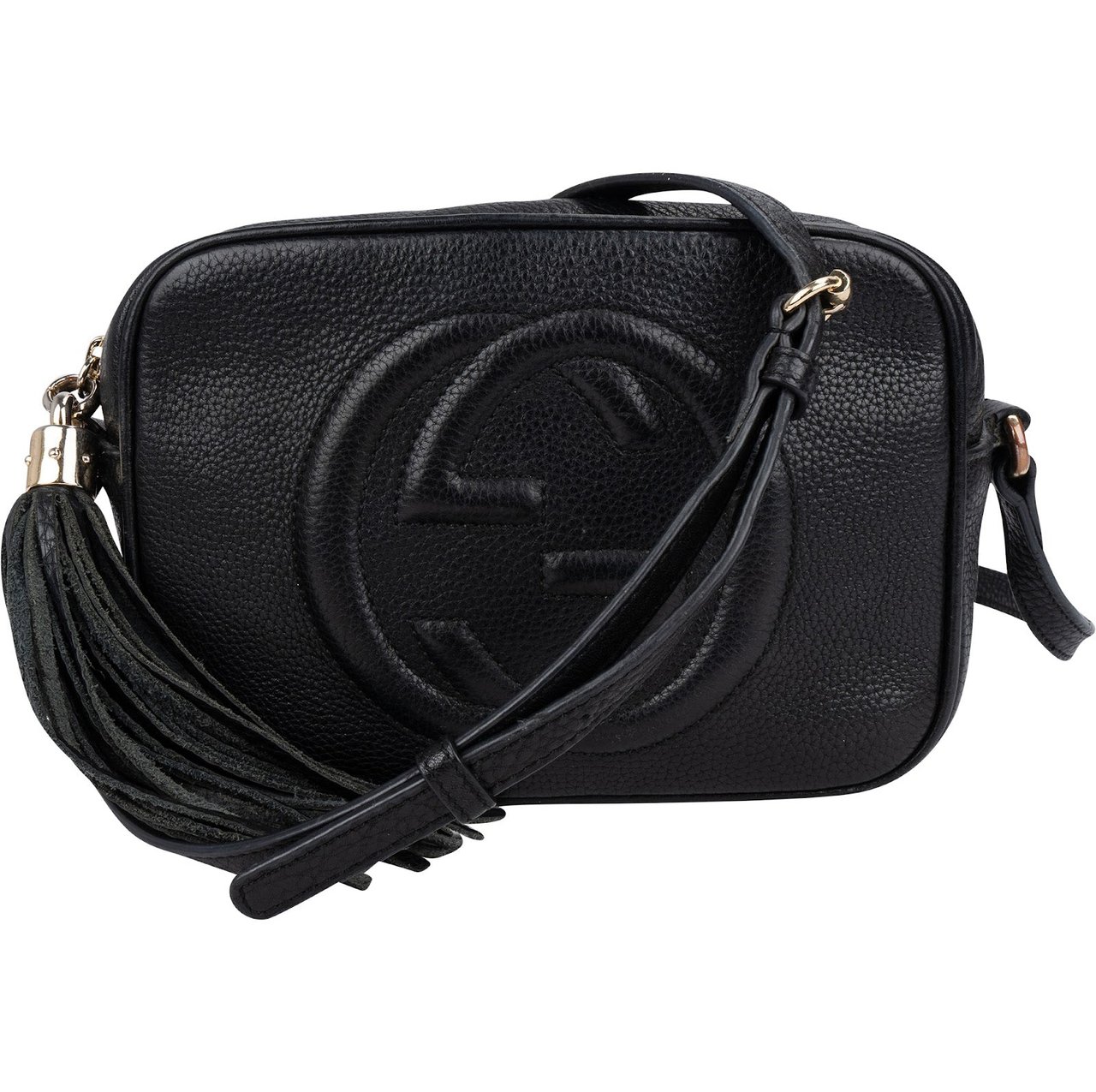 Gucci Leather GG Soho Crossbody Bag Zwart