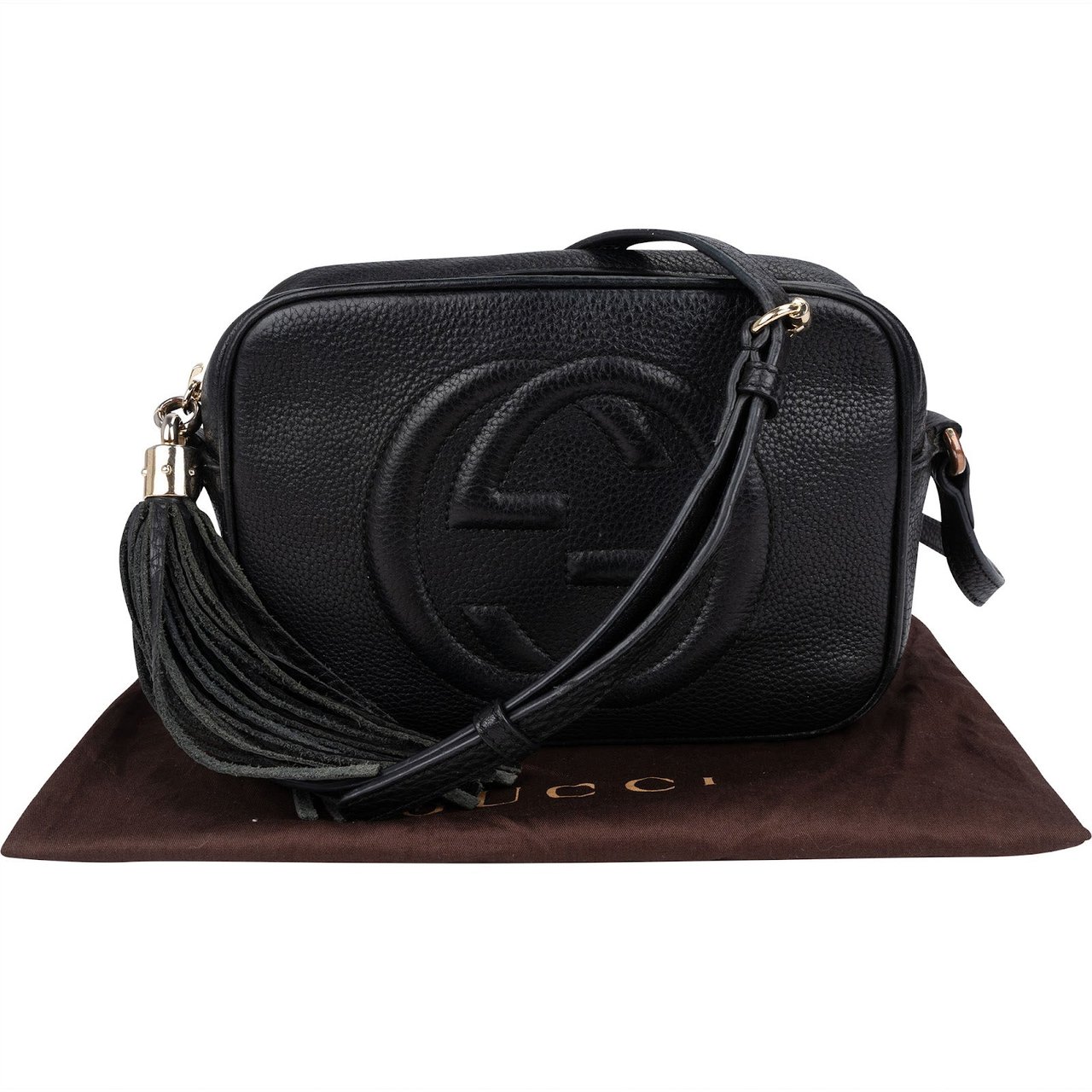 Gucci Leather GG Soho Crossbody Bag Zwart