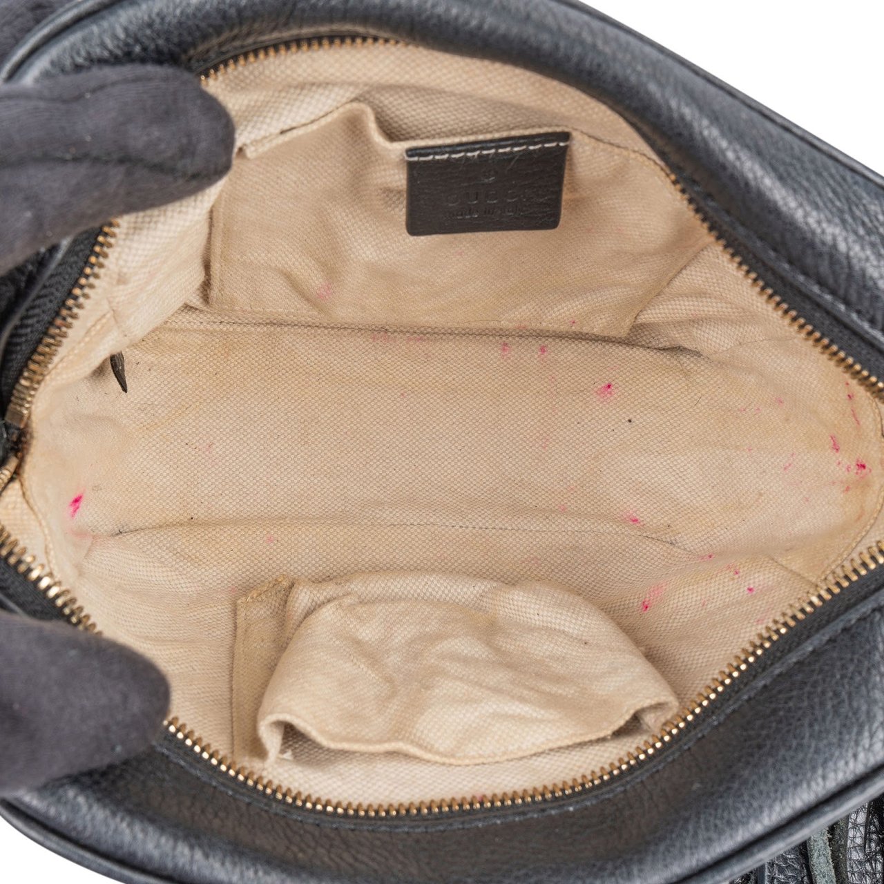 Gucci Leather GG Soho Crossbody Bag Zwart