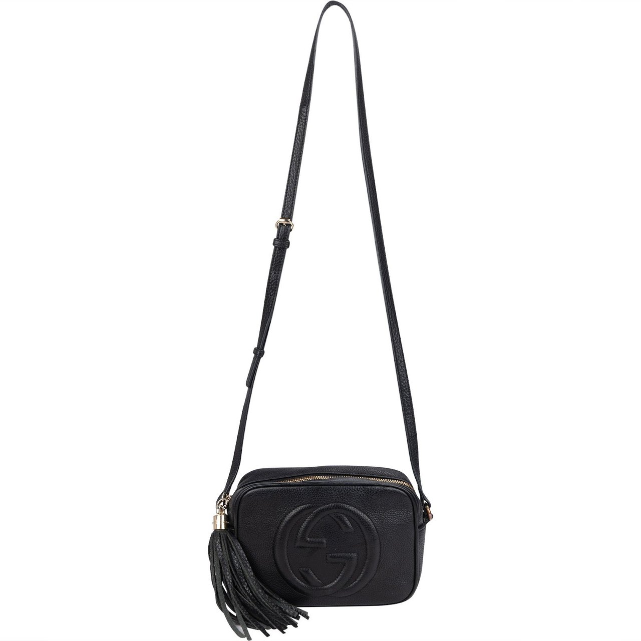 Gucci Leather GG Soho Crossbody Bag Zwart