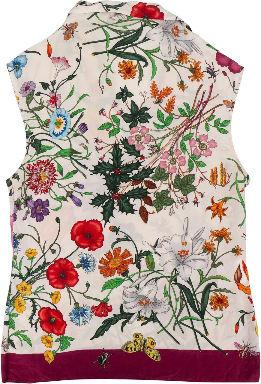 Gucci Multicolor Flora Print Silk Top (IT38) Divers