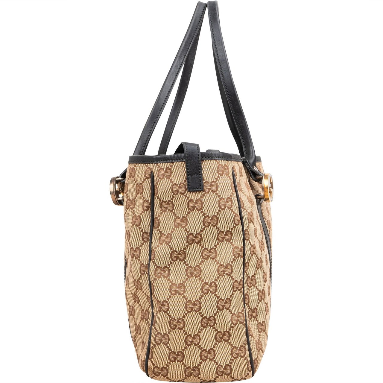 Gucci Monogram GG Canvas Twins Tote Shoulder Bag Beige