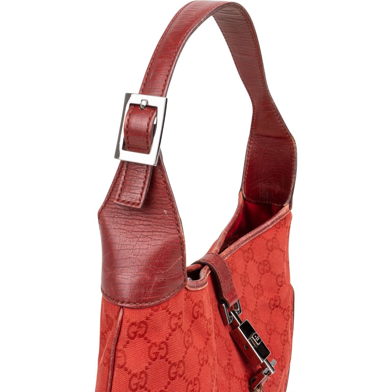 Gucci Monogram GG Canvas Jackie Shoulder Bag Rood