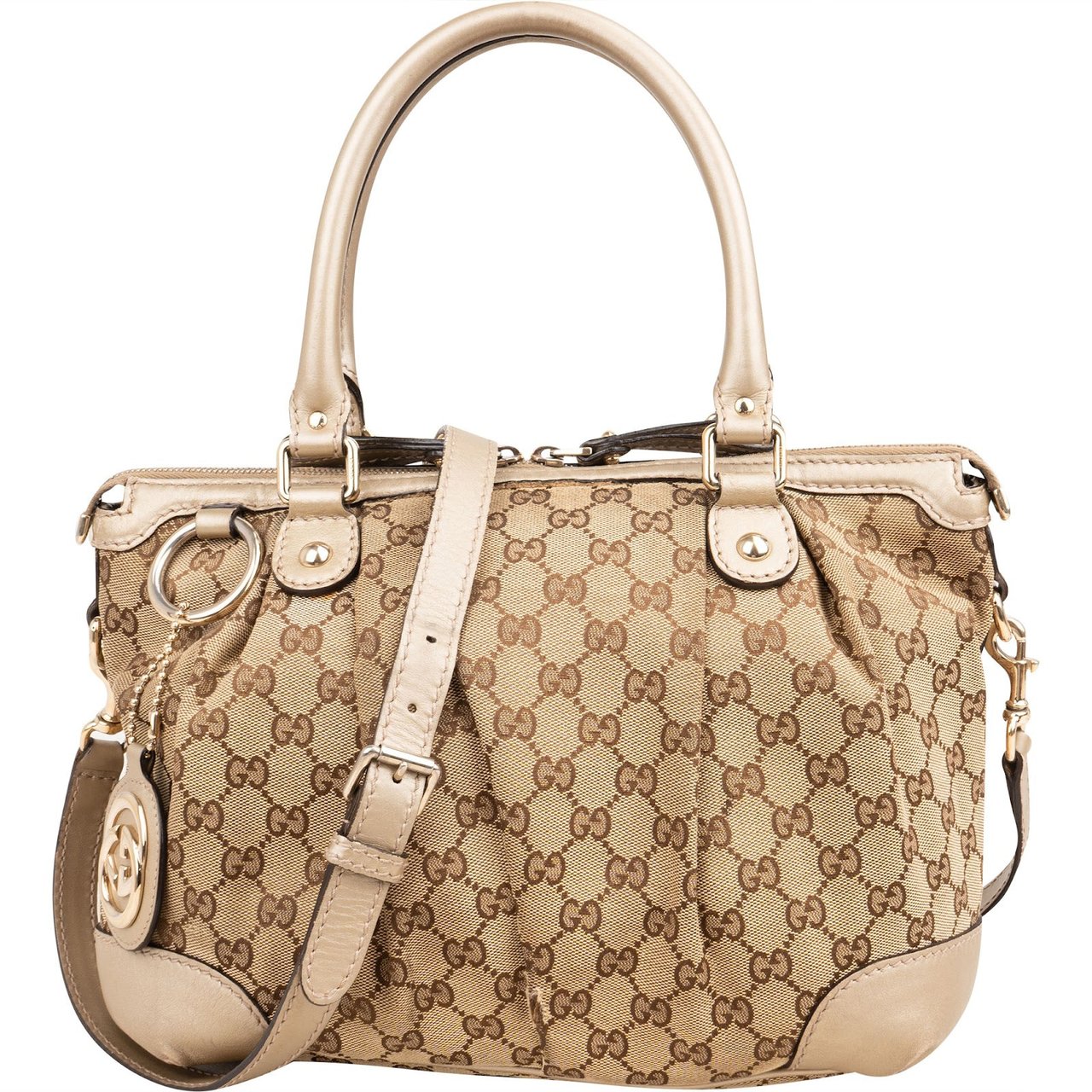 Gucci Monogram GG Sukey Handbag Beige