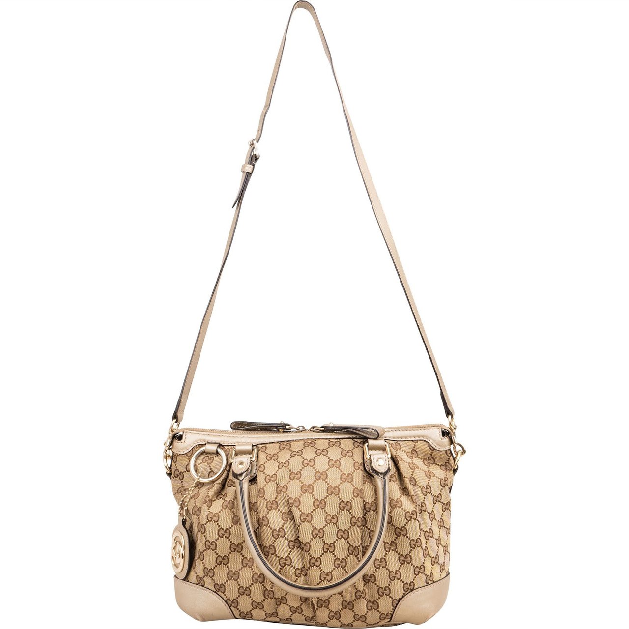 Gucci Monogram GG Sukey Handbag Beige