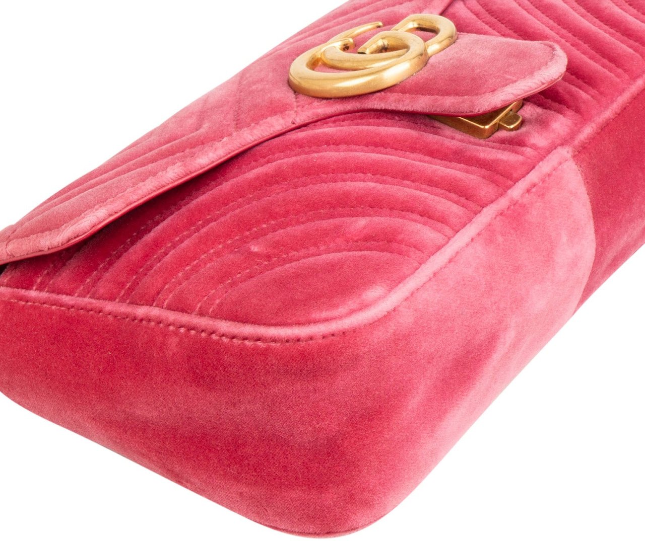 Gucci Monogram Velvet GG Marmont Crossbody Bag Roze