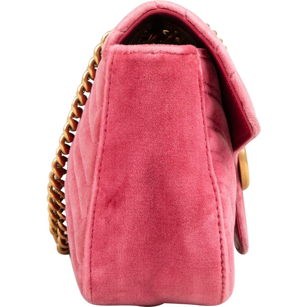 Gucci Monogram Velvet GG Marmont Crossbody Bag Roze
