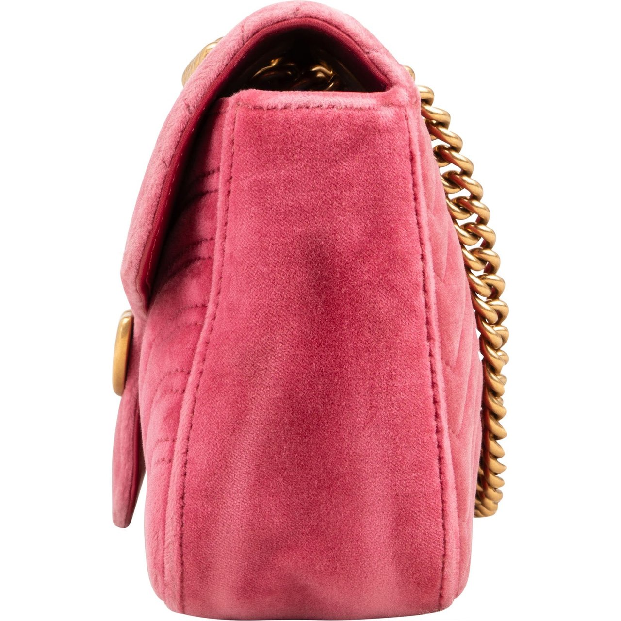 Gucci Monogram Velvet GG Marmont Crossbody Bag Roze