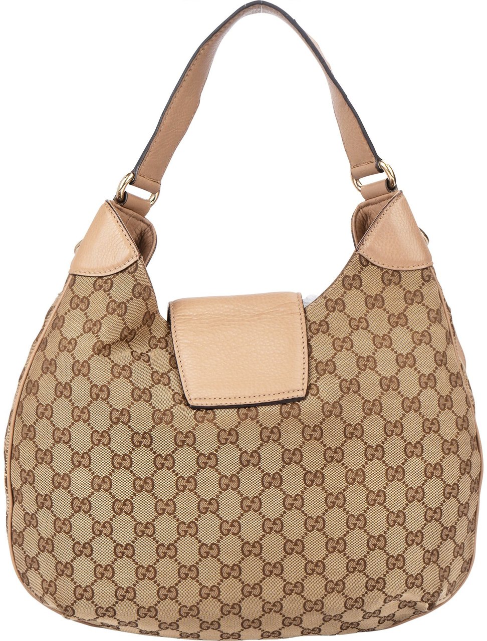 Gucci GG Monogram Horsebit Hobo Shoulder Bag Bruin
