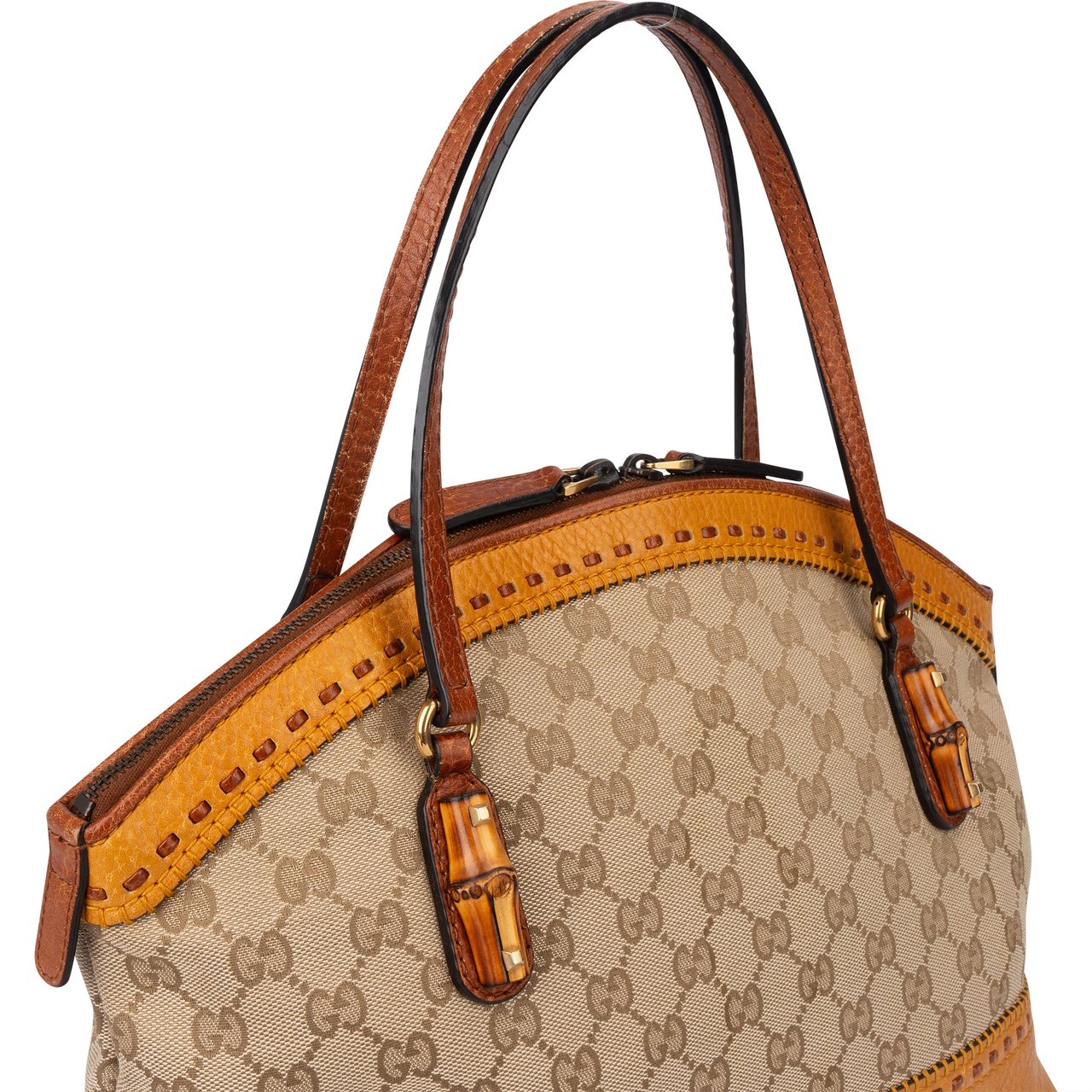 Gucci Gucci GG Monogram Crafty Bamboo Handbag Divers