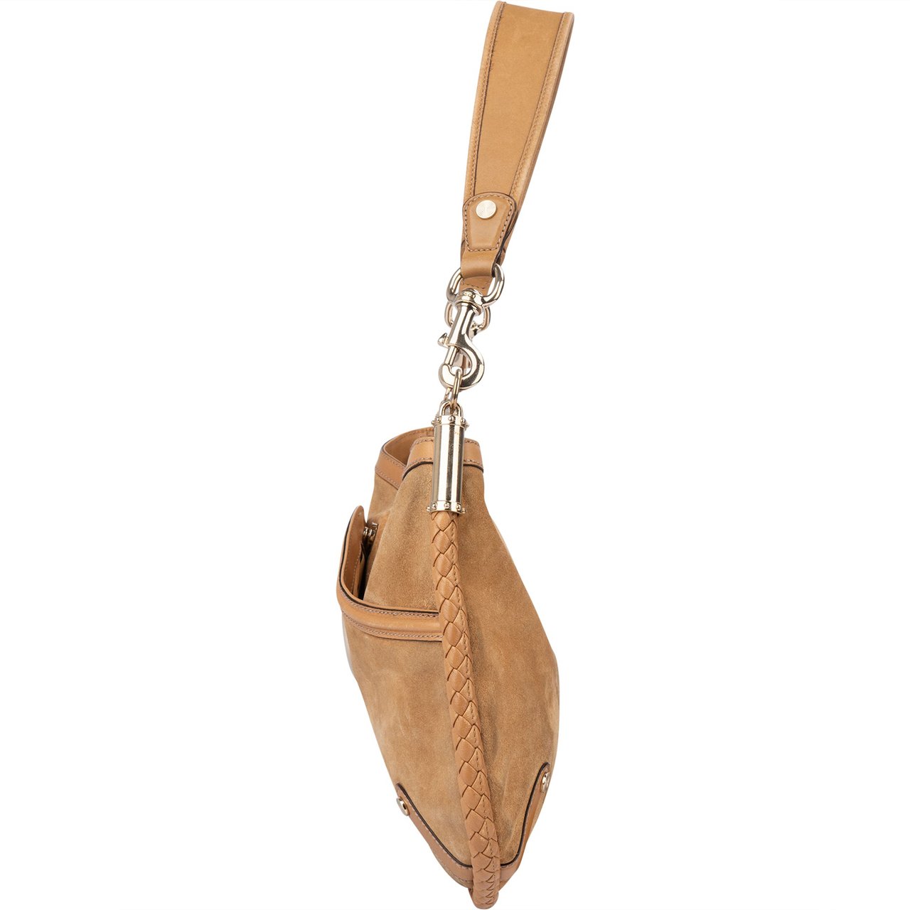 Gucci GG Suede Monogram Hobo Bag Bruin