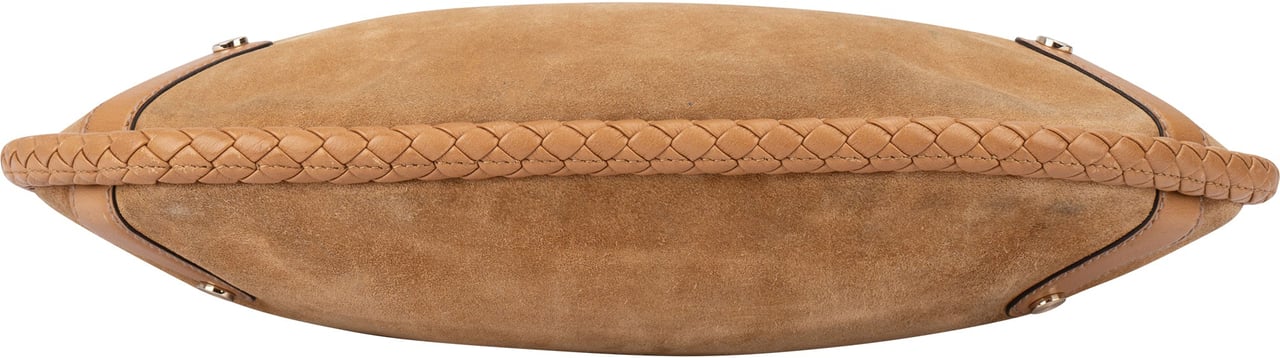 Gucci GG Suede Monogram Hobo Bag Bruin