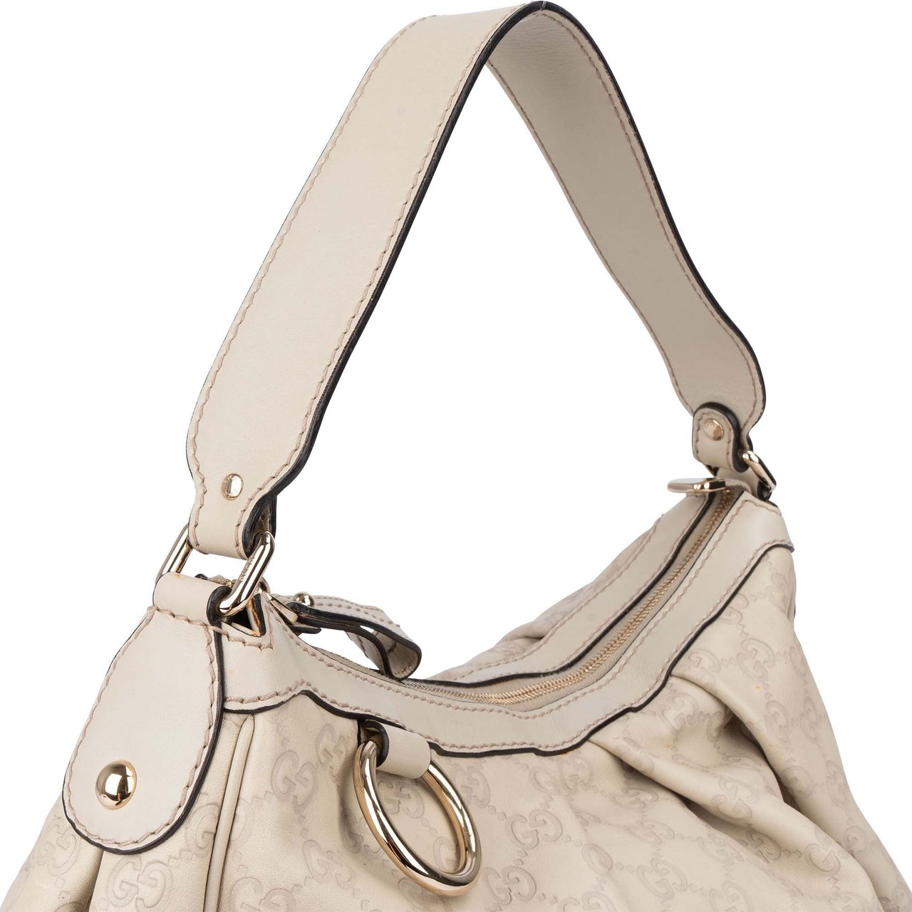 Gucci Gucci GG Leather Monogram Sukey Hobo Shoulder Bag Wit