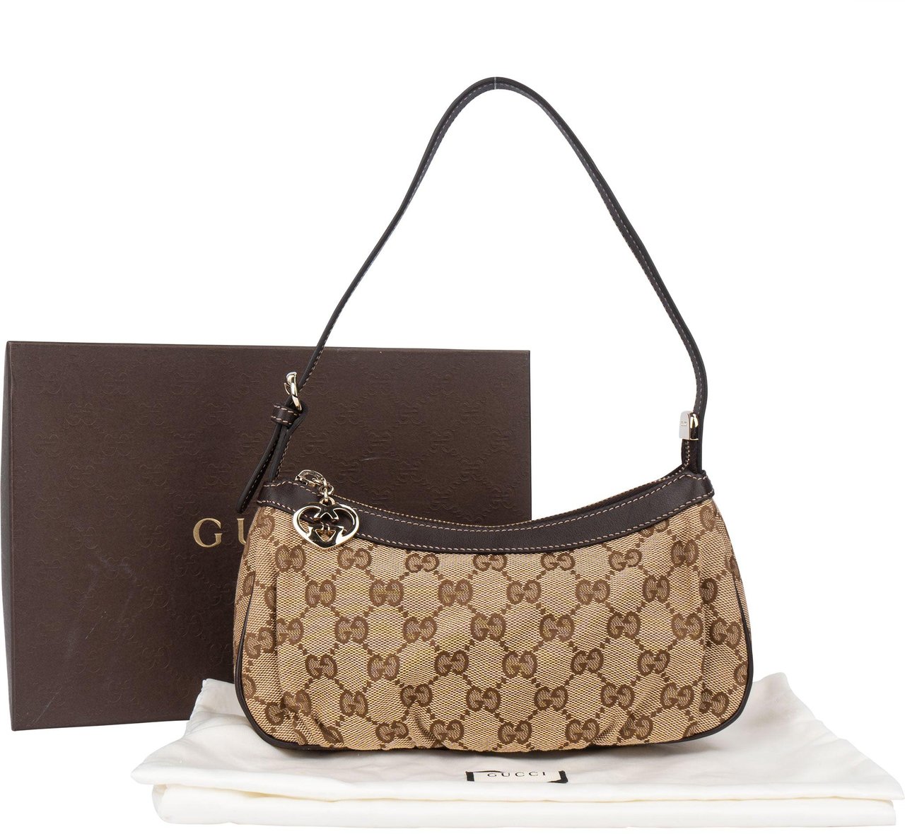 Gucci Gucci GG Monogram Mini Shoulder Bag Bruin