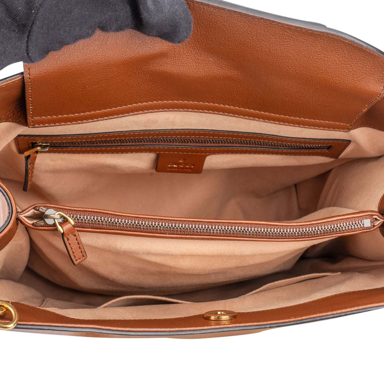 Gucci Gucci Classic Brown Leather Bamboo Handbag Divers