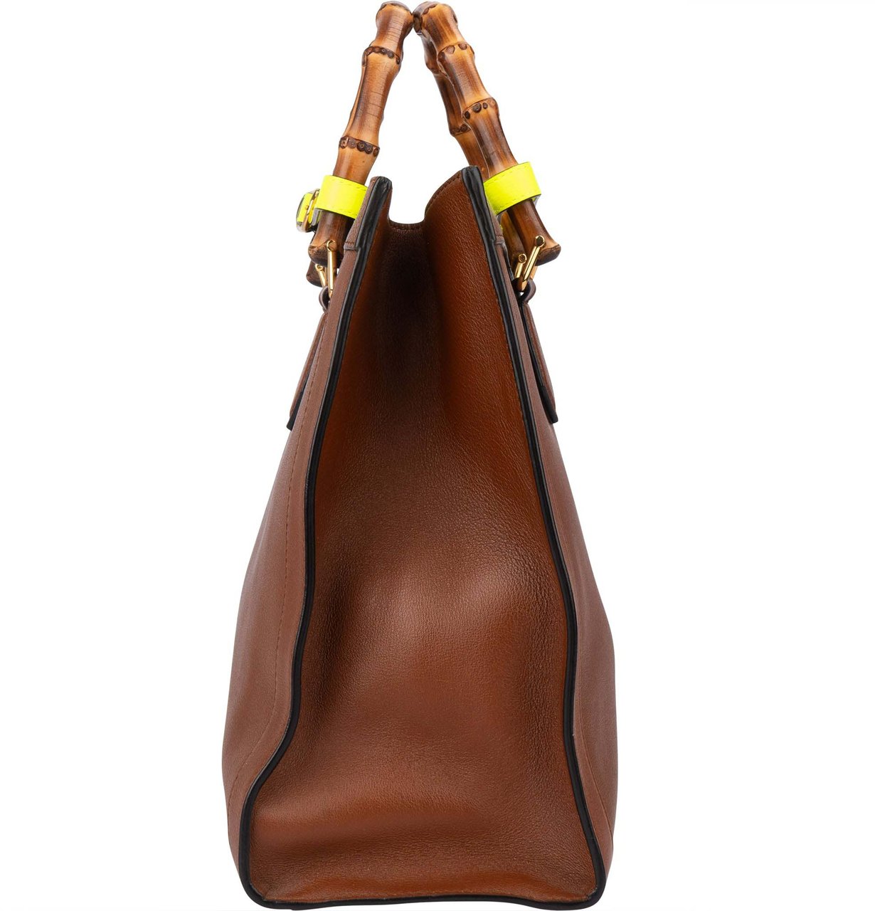 Gucci Gucci Classic Brown Leather Bamboo Handbag Divers