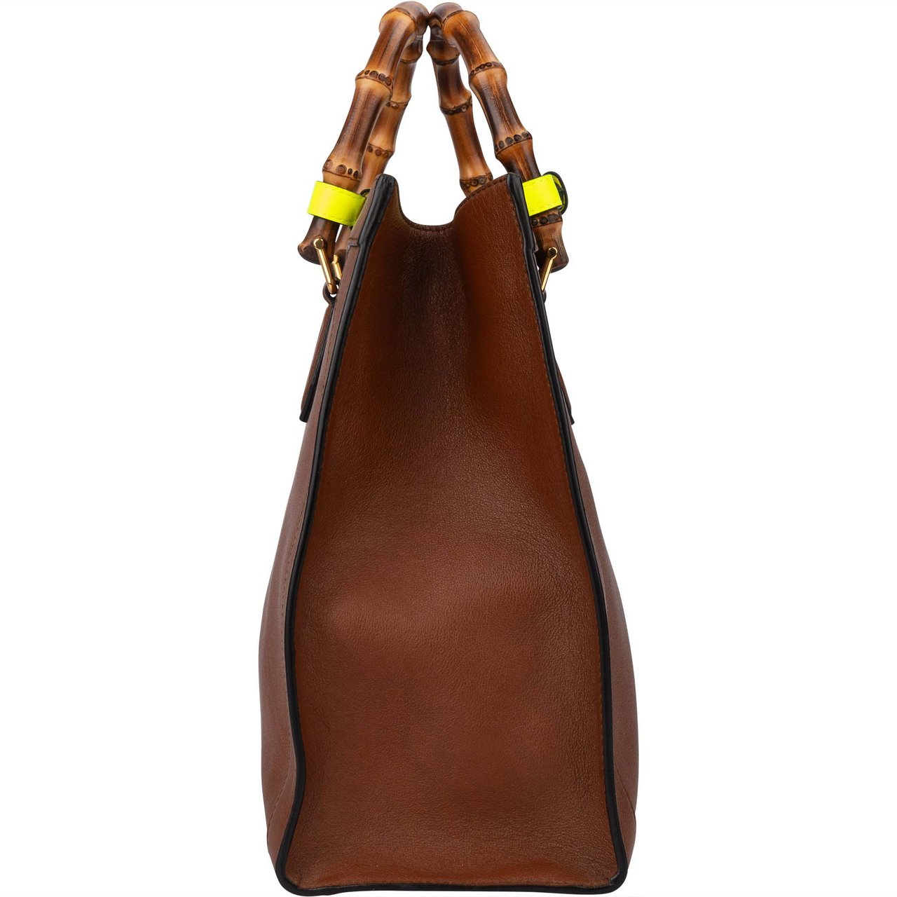 Gucci Gucci Classic Brown Leather Bamboo Handbag Divers